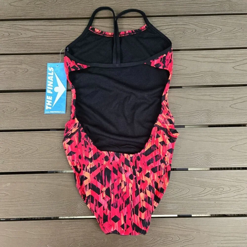 TYR The Finals Women Omega Swimsuit Swanback Red 1 Piece- Size 30 New